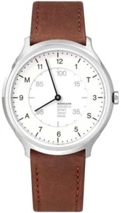Reloj inteligente Mondaine MH1.R2S10.LG unisex Helvetica Nº1 correa marrón regular - Imagen 1 de 3
