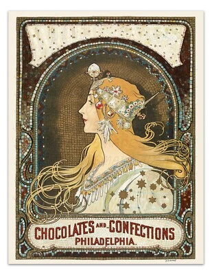 Zodíaco 1896 por ALPHONSE MUCHA Art Nouveau, Pôster -Sem Moldura - Impressão artística premium - Imagem 1 de 3