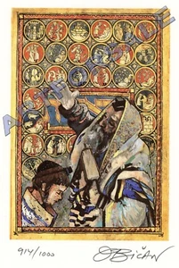 JOVAN OBICAN BAR MITZVAH GOLD S/N L/E JEWISH TRADITION 8x12 LITHOGRAPH L@@K - Picture 1 of 1