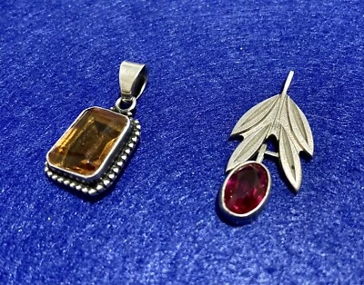 CIONDOLO Set Da Due Pendenti DA DONNA IN ARGENTO 925 In Pietra NATURALE. - Immagine 1 di 3