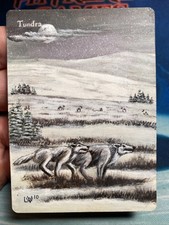 MTG TUNDRA altered full art hand painted Laura Van Wie revised dual land magic
