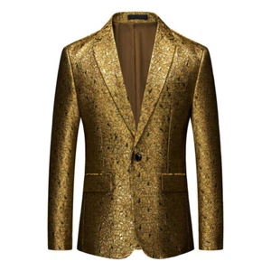 Men's One Button Suit Blazer Dress Jacket Party Prom Dance Coat Tops Casual - Picture 1 of 7