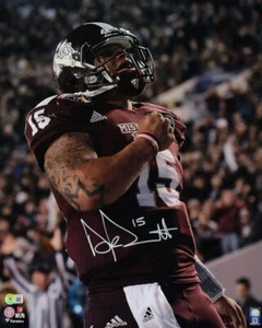 Foto Dak Prescott autografata Stato del Mississippi 16x20 guardando - Beckett con Holo - Foto 1 di 11