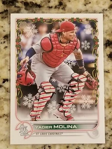 2022 Topps Holiday - Yadier Molina SP - Guardias para piernas de caña de caramelo - Cardenales #HW6 - Imagen 1 de 2