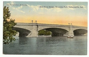 30th Street Bridge Riverside Park Indianapolis Indiana IN cartolina - Foto 1 di 1
