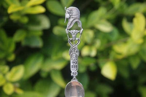 Vintage Egyptian Spoon Solid Silver Hallmarked Pharaoh Egypt Hieroglyphs Gift - Picture 1 of 11