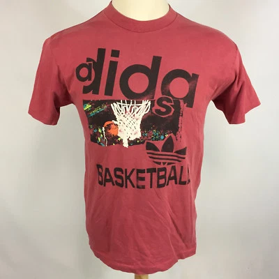 Camiseta deportiva envejecida Adidas Trefoil Grunge de baloncesto rara vintage años 80 90  Foto 1 de 4