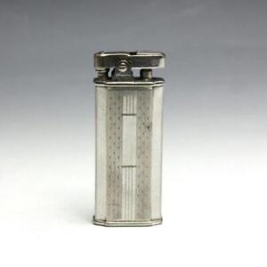 Rare Vintage 1930's Art Deco Ronson REGAL Petrol Pocket Lighter - Rhodium Plate