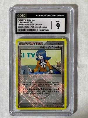 Pokemon League Felicity's Drawing Great Encounters Cross Holo 98/106 CGC 9 Mint - Image 1 of 2