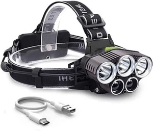 Lampada da testa torcia Lavoro Frontale 5 Luci a LED  4 Modalità Impermeabile - Foto 1 di 6