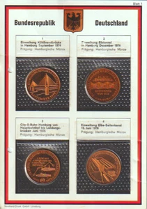 Four Commemorative Medals of the Federal Republic of Germany, Hamburg 1974-1976 - Picture 1 of 2