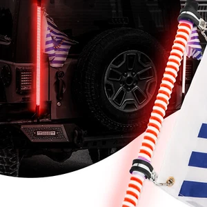 3ft LED Lighted Antenna COB Whip Flag Pole Blue for ATV UTV Polaris RZR Buggy - Picture 1 of 10