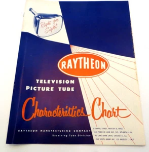 Vintage Raytheon TV Picture Tube Characteristics Chart DL-Q-7105 10-53-40M - Picture 1 of 3