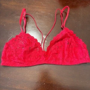 Intimately Free People Deep Plum Burgundy Red Strappy Lace Bralette Bra Large - Picture 1 of 6