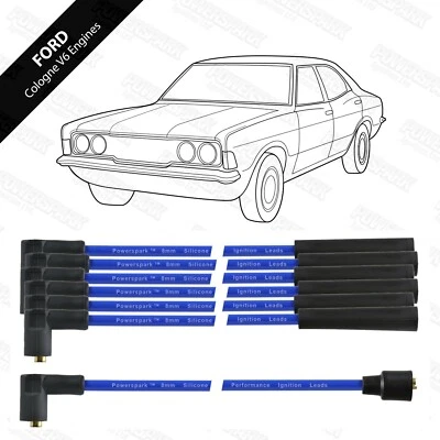 Ford Cologne V6 High Quality Performance 8mm HT Leads by Powerspark in Blue - Image 1 of 4