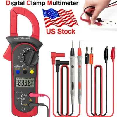 Handheld True RMS Digital Clamp Meter Multimeter AC Volt Amp Ohm Cap Tester - Image 1 of 4