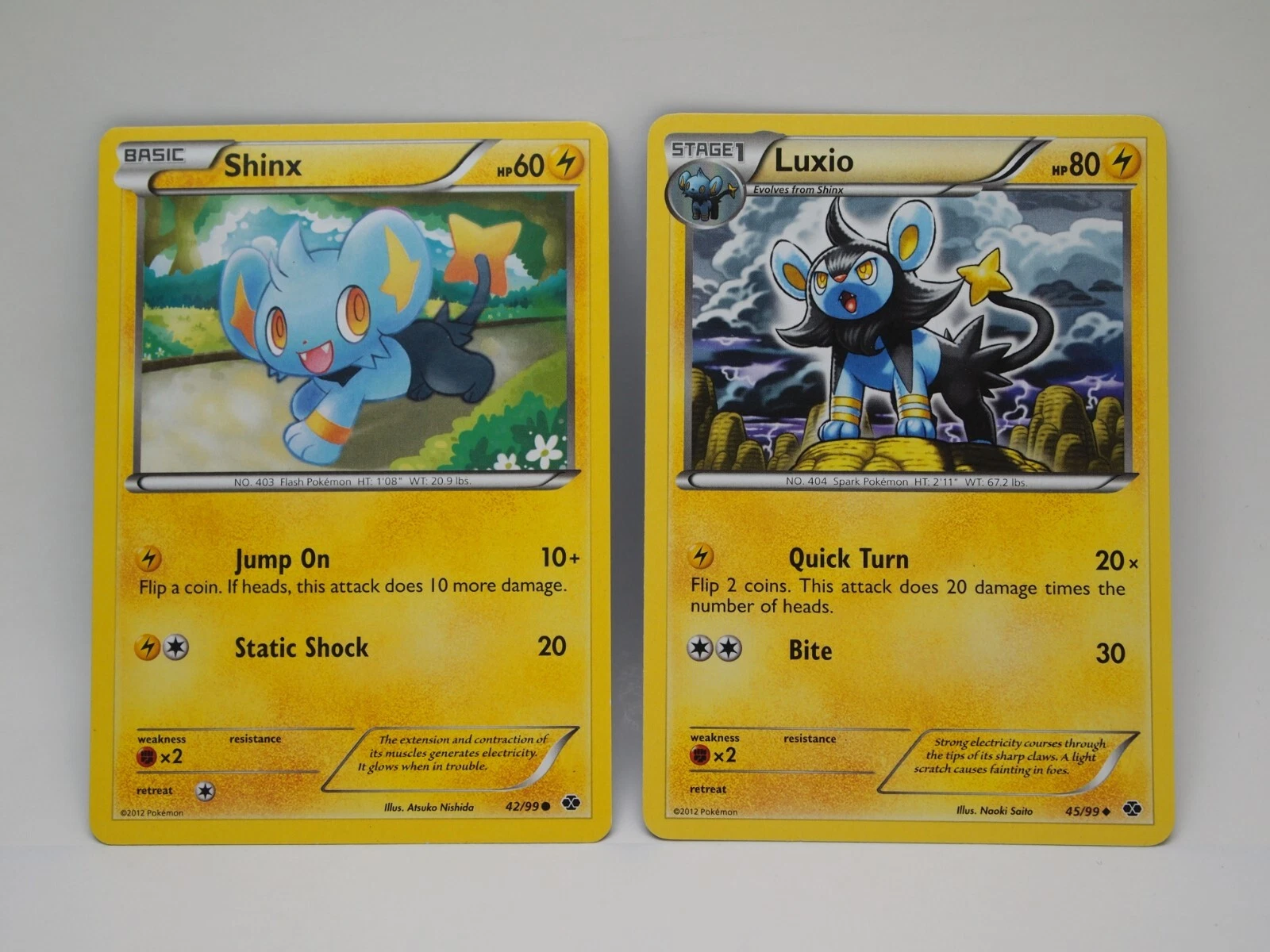 Shinx 42/99 & Luxio 45/99 Pokemon Next Destinies Lightning Uncommon LP