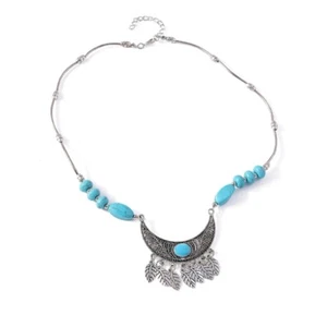 Lightweight Clavicle Chain Metal Tree Leaf Tassels Pendant Necklace for Festival - Picture 1 of 8