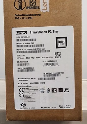 Lenovo Thinkstation P3 Tiny Desktop i5-13500 512GB SSD 16GB Wifi W11P BRAND NEW - Image 1 of 4
