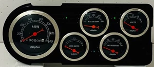 1948 1949 1950 Ford Truck 5 Gauge Dash Panel Insert Cluster Set - Picture 1 of 7