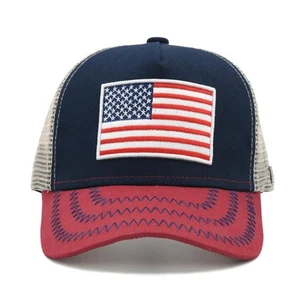 Toddler American Flag Trucker Hat, Boys USA Flag Snapback Mesh Baseball Caps ... - Picture 1 of 7