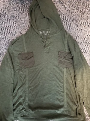 Sudadera con Capucha Marc Ecko Corte Y Costura Vintage Verde Bosque Con Bolsillos En El Pecho Talla XL Foto 1 de 4