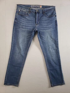 Weatherproof Mens Jeans 36X30 Blue 5 Pockets Straight Leg Slim Fit Casual Denim - Picture 1 of 20