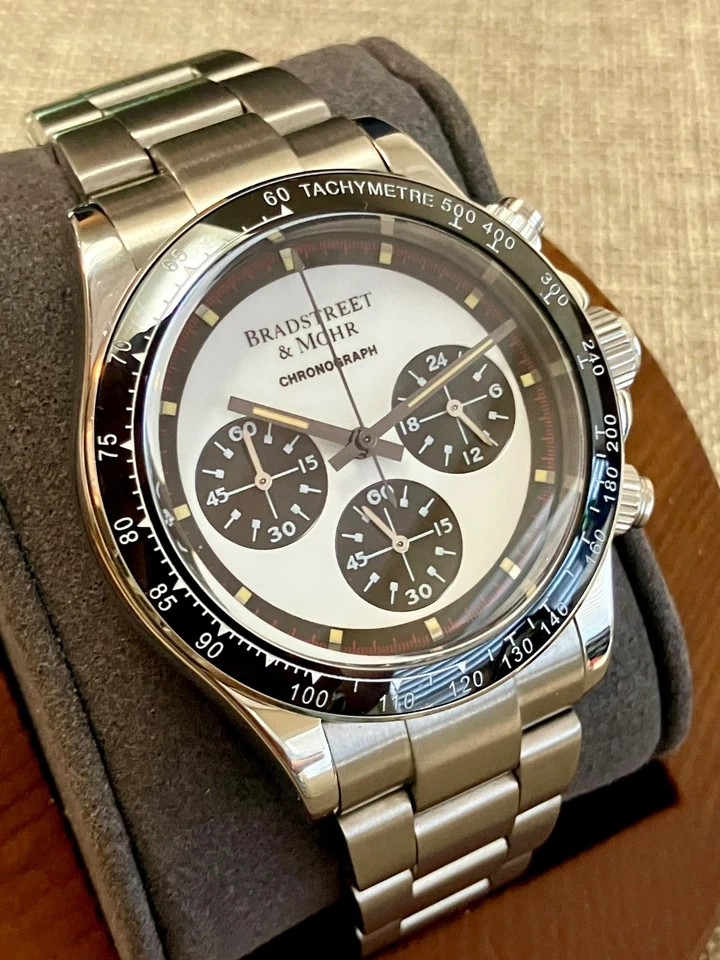 Bradstreet & Mohr™ Men's Chronograph Watch with Panda Dial & Tachymetre - Image 1 of 4