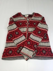 Vintage Talbots 90s Christmas Sweater Cardigan Button M Ladies - Picture 1 of 8