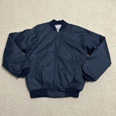 Chaqueta Universitaria Hartwell Nailon Años 90 De Colección Como Nueva Hecha en EE. UU. M Azul Marino Foto 1 de 4