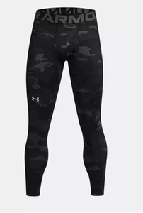 UNDER ARMOUR MEN'S COLDGEAR INFRARED GRID LEGGINGS PRINT CAMO BLACK #1381747-NWT - Picture 1 of 10