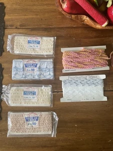 Lot Of 6 Vintage Fascinating Trims Trim Border Ruffle Lace Sewing Upholstery - Picture 1 of 10