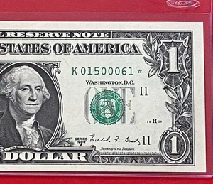 1988A  Star Note $1 DOLLAR BILL ( DALLAS K ) UNCIRCULATED - Picture 1 of 3