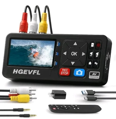 VHS to Digital Converter with 3" Display, AV & HDMI Video Capture Device, VCR... - Image 1 of 4