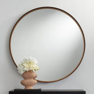 Uttermost Meridian Black and Gold 34" Round Wall Mirror - Picture 1 of 7