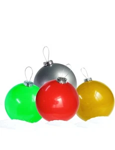 Inflatable Christmas Ornaments (4 Pcs 18Inch) Large Inflatable Christmas Balls - Picture 1 of 6