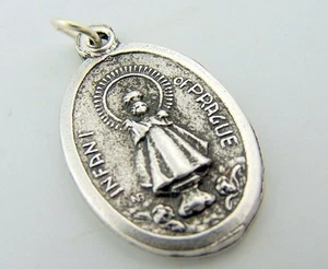 Infant of Prague Religious Pendant Pray For Us Medal Italian Charm I.O.P. - Picture 1 of 1