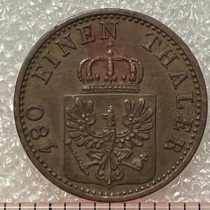1866 A GERMANY (PRUSSIA) 2 PFENNINGE Coin, WILHELM I. - Picture 1 of 3