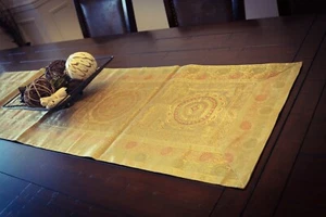 Table Runner Silk Tapestry Brocade 60 Inch Runner Mandala Elephant Decor Gift - Picture 1 of 41