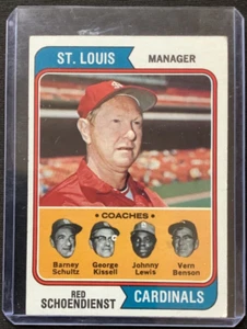 1974 Topps #236 Red Schoendienst - Fish Eye Error Card Print Defect PD - Picture 1 of 2