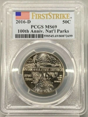 2016-D 100th Anniversary National Parks 50c Half Dollar PCGS MS69 First Strike - Image 1 of 2