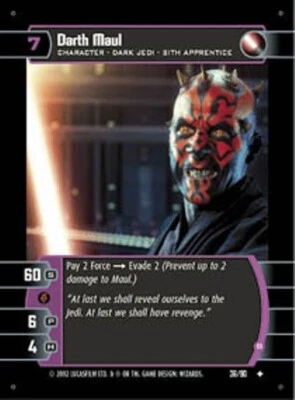 STAR WARS FREE SITH RISING BOOSTER + DARTH MAUL (B) 36/90 FOIL NM scratches - Image 1 of 2