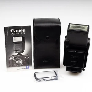 *MINT* TESTED Canon Speedlite 199A Flash F-1 AV-1 A-1 AE-1 Program F1 w/ Case - Photo 1 sur 19