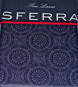Sferra Sarto King Sham Indigo Blau Ägyptischer Baumwollsatin Jacquard Italy Neu - Bild 1 von 2