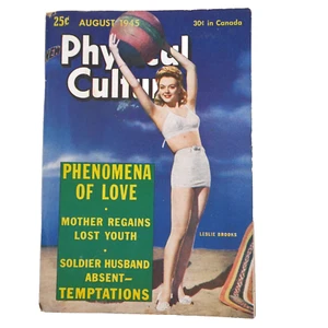 VTG PHYSICAL CULTURE Magazine August 1945 Health fitness Leslie Brooks muscle - Picture 1 of 5