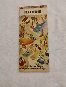 1940s Cities Service Gasoline Map of Illinois - Picture 1 of 3