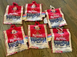 Bolso de mano de yute con cremallera de arpillera marrón saco de alimentación conjunto 6 bolsas de arroz decoración de granja rural - Imagen 1 de 8