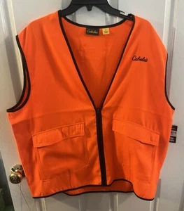 Cabela's Men's L Reg Blaze Orange Duck Hunting Vest Fowl Shooting L Safety - Picture 1 of 8