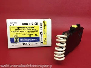 New Square D 15 AMP 1 Pole 120V Bolt On Circuit Breaker QOB115GFI Old Style - Picture 1 of 6