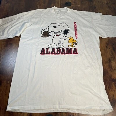 Винтажная футболка 1965 Schulz Peanuts Snoopy Cheers Alabama размер 3XL - Изображение 1 из 4